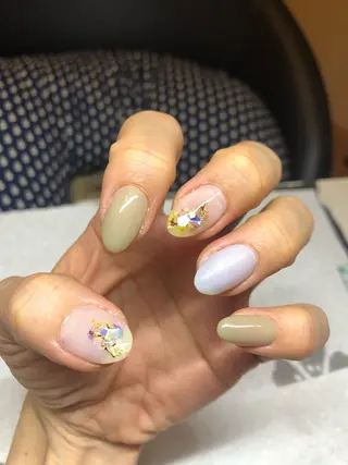 ミディアム カラー 深爪・巻き爪 専門サンセリテのネイルデザイン