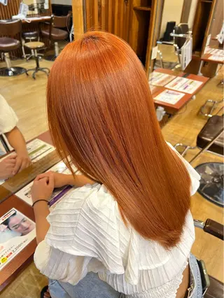 セミロング ルーツ/ デザイン/ ハイトーン/おこのぎのヘアスタイル
