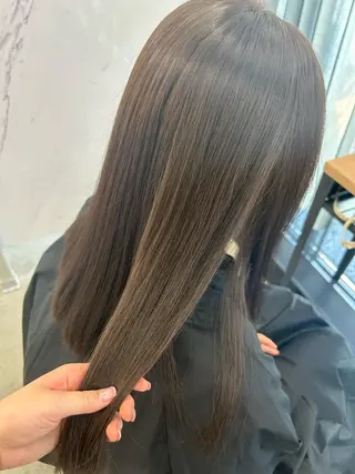 セミロング 女性らしいモテヘア 韓国ヘアhikariのヘアスタイル