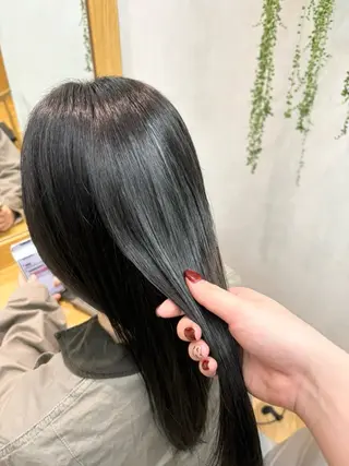 セミロング カラー 透明感/ベージュ/ 顔周り/yuna.のヘアスタイル