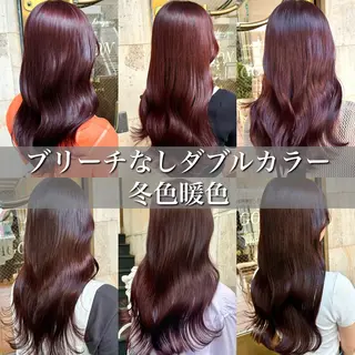 ロング カラー ブリーチなし✨艶髪 カラー𓃲YAGIのヘアスタイル