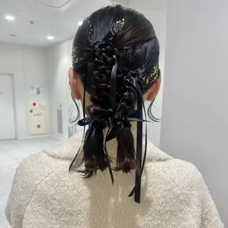 ミディアム ヘアアレンジ ベージュ/アレンジ /横浜/杉本千夏のヘアスタイル