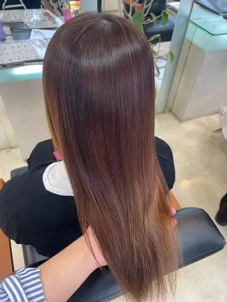 ロング 縮毛矯正/垢抜け暗髪 アヤカのヘアスタイル