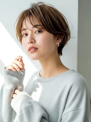 ショート サラ艶髪が得意/ 新崎CRISTINAのヘアスタイル