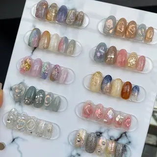 ネイル amuse 手書きニュアンスのネイルデザイン