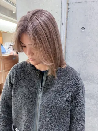 ミディアム カラー ヘアアレンジ ミニボブ/ブリーチ 🌈MISATOのヘアスタイル