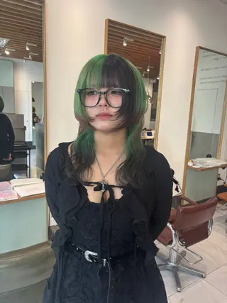 セミロング ️🩵RINKA/ ハイトーンカラー🩵のヘアスタイル