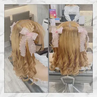 セミロング ヘアアレンジ ヘアセット/着付け 𓇼 松本 夏美𓇼のヘアスタイル