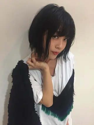 ミディアム カラー ZOA classic hair所属・東 みのりのヘアスタイル