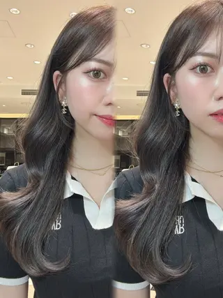 ロング 韓国くびれヘア 顔まわり新宿/さやかのヘアスタイル