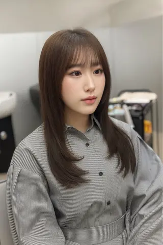 セミロング ✨韓国ヘア✨ レイヤー✂️鎌倉楓麻のヘアスタイル