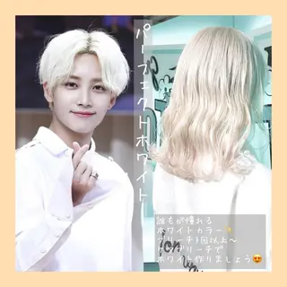 ミディアム カラー ヘアアレンジ 韓国レイヤーカット/ 儚げカラーチナツのヘアスタイル