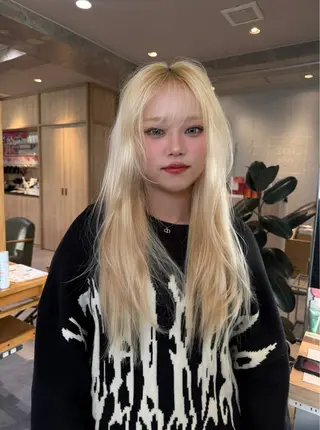 ロング ダン/メンズ/ 顔周り×透明感カラーのヘアスタイル