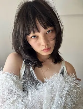 ミディアム カラー パーマ /レイヤー 榛地渉馬 /矢場町のヘアスタイル