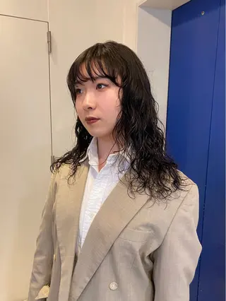 ロング パーマ レイヤーボブ/ 艶カラー/サナ🌼のヘアスタイル