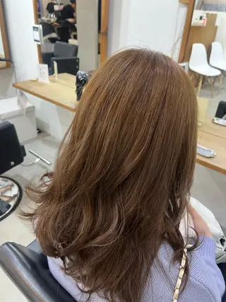 ミディアム カラー ✨🎨ブリーチなし 透明感カラー✨美友のヘアスタイル