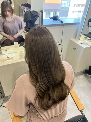 セミロング カラー 韓国透明感/艶カラー saya🧸🍼のヘアスタイル