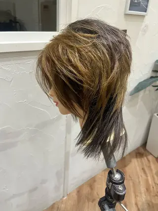 ミディアム カラー メンズ 松下 倫子のヘアスタイル