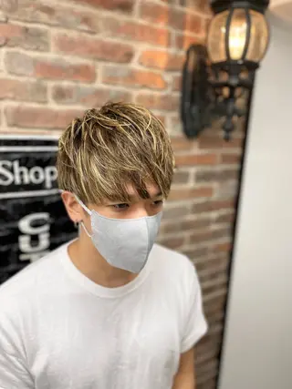 ミディアム ヒロ銀座バーバーショップ難波店所属・縮毛矯正/パーマ 宮河 惇💈のヘアスタイル