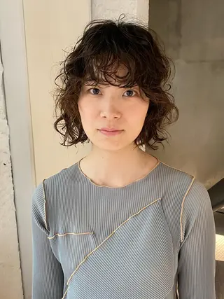 ミディアム カラー パーマ ヘアアレンジ メンズ キッズ ネイル マツエク・マツパ アイブロウ パーマスタイル🔅 sayacaのヘアスタイル