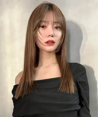 ロング カラー パーマ 似合わせカット⚪︎ ／フェイスレイヤーのヘアスタイル