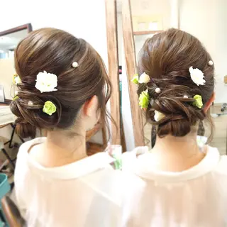 セミロング ヘアアレンジ マツエク・マツパ ヘアセット/卒業式 袴着付け✨清水玲歌のヘアスタイル