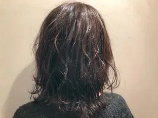 ミディアム パーマ/透明感カラー /ボブ/吉田一生のヘアスタイル