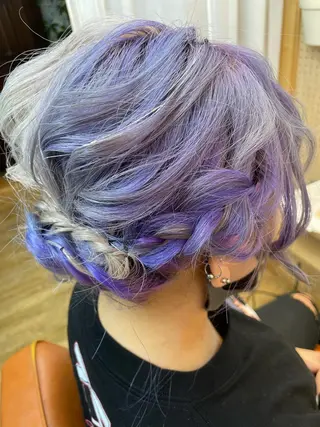 ミディアム ヘアアレンジ ヘアセット🎀耳つぼ 👂💎MONAMIのヘアスタイル