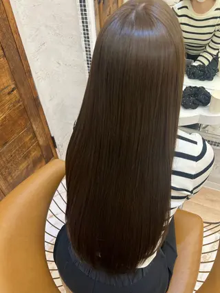 ロング 縮毛矯正/ブリーチ なしダブルカラー輝希のヘアスタイル