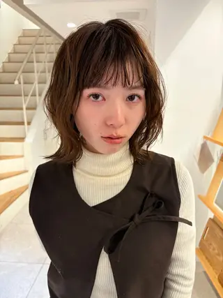 ミディアム Nary裏寺所属・Yuuna 京都美容室のヘアスタイル