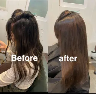 ロング ミルクティー× グレージュMOMOのヘアスタイル