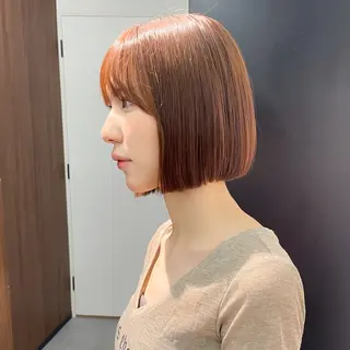 ショート パーマ ストンボブ/レイヤー 艶カラー💎ヒデジのヘアスタイル