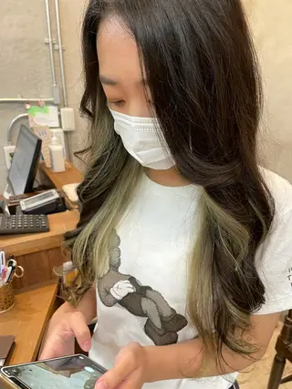 ロング カラー 【ピンク/韓国ヘア/ ヘアセット】亜海のヘアスタイル