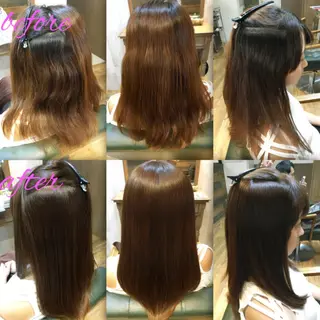 ロング カラー パーマ ブリーチ縮毛矯正/ デサキ ショウヘイのヘアスタイル