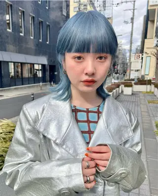 ミディアム ブリーチ/ハイトーン 心斎橋/honokaのヘアスタイル