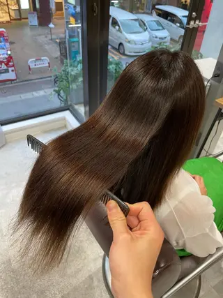 ロング レイヤーカット 縮毛矯正◽️河野泰貴のヘアスタイル