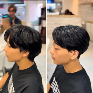 ミディアム パーマ メンズ 🔮メンズ縮毛矯正 毛流れパーマ💎竹永のヘアスタイル