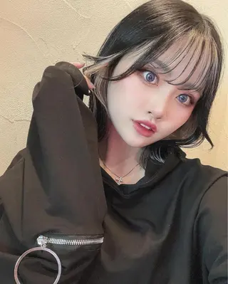 ミディアム カラー レイヤーと顔まわり 大好き❣️関口拓馬のヘアスタイル