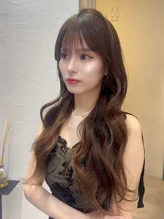 ロング ヘアアレンジ りん/ワンホン/艶髪 ／小顔顔周りカットのヘアスタイル