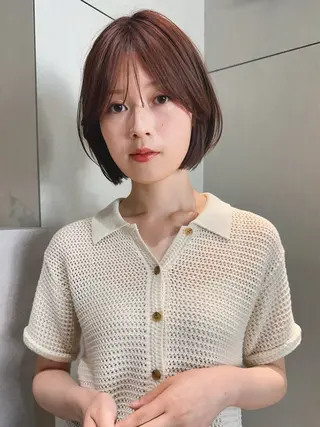 ショート カラー パーマ 🫧小顔×似合わせ× 透明感カラー🫧のヘアスタイル