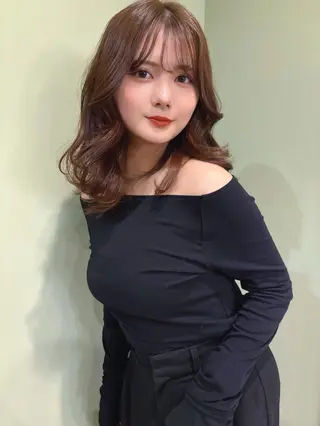 ミディアム レイヤー/透明感 カラー/nanokaのヘアスタイル