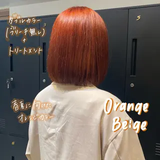 ミディアム カラー 暖色艶color / ボブ🦩Rioのヘアスタイル
