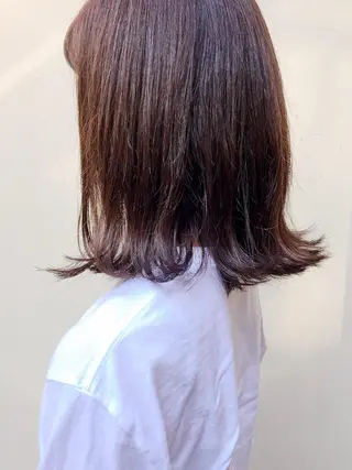 ミディアム カラー 高浜 夕海のヘアスタイル