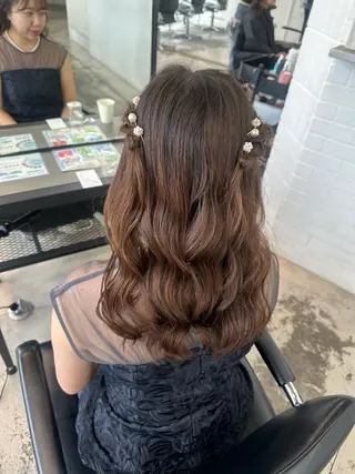 セミロング カラー パーマ ヘアアレンジ メンズ 暖色💖ツヤ髪💖 masae🌼のヘアスタイル