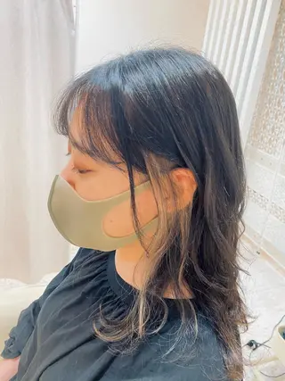 セミロング カラー ブリーチなしWカラー /酸性ストレート河本のヘアスタイル