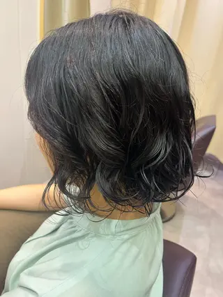 ミディアム パーマ mEg hair creation 新川崎所属・カラー/塚原里沙 川崎のヘアスタイル