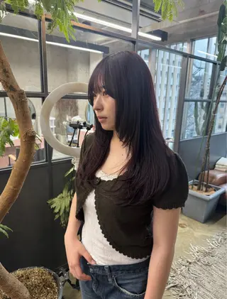 ロング カラー 森田遥奈/透明感カラ ー/似合わせカットのヘアスタイル