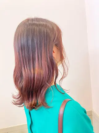 セミロング カラー nagisa /縮毛矯正のヘアスタイル