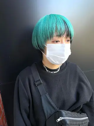 ショート カラー スパイキーパーマ 柏NO1 藤本葉のヘアスタイル