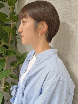 ショート カラー パーマ ヘアアレンジ 南堀江 möwen ( メーヴェ )所属・mowen RUIのヘアスタイル